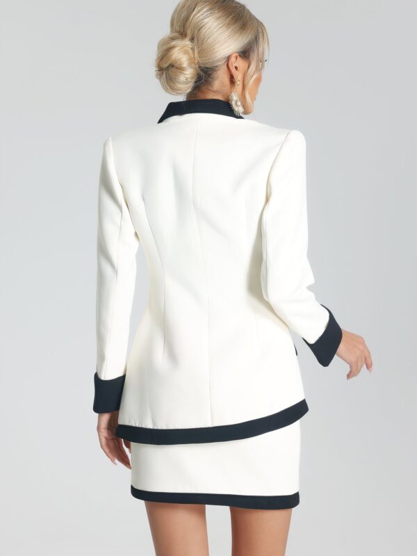 2 Pieces Color Block Blazer Set