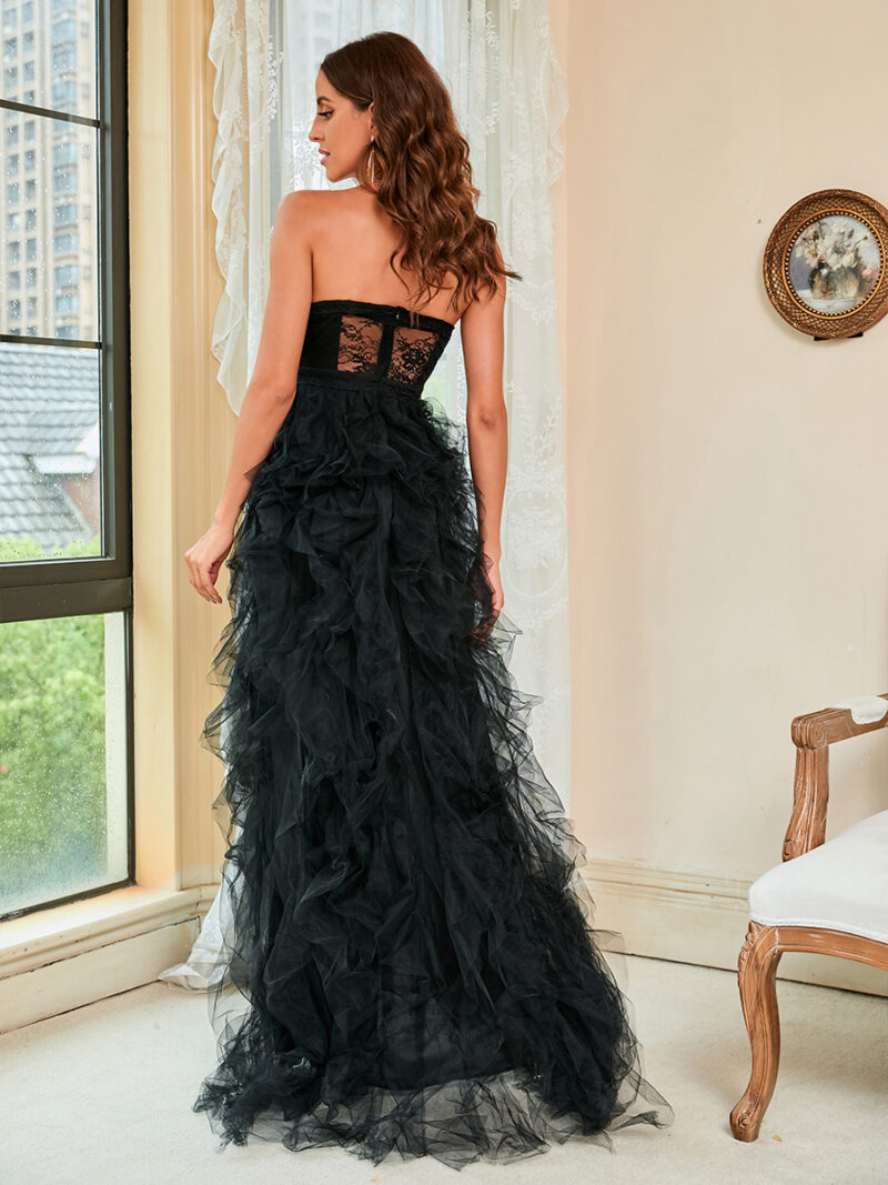 Diana Strapless Fairytale Maxi Dress Black 1