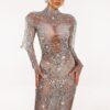 Mini Sheer Transparent Rhinestone Dress 9 Mini Sheer Transparent Rhinestone Dress