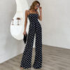 Polka Dot Wide Leg Jumpsuit Black 4