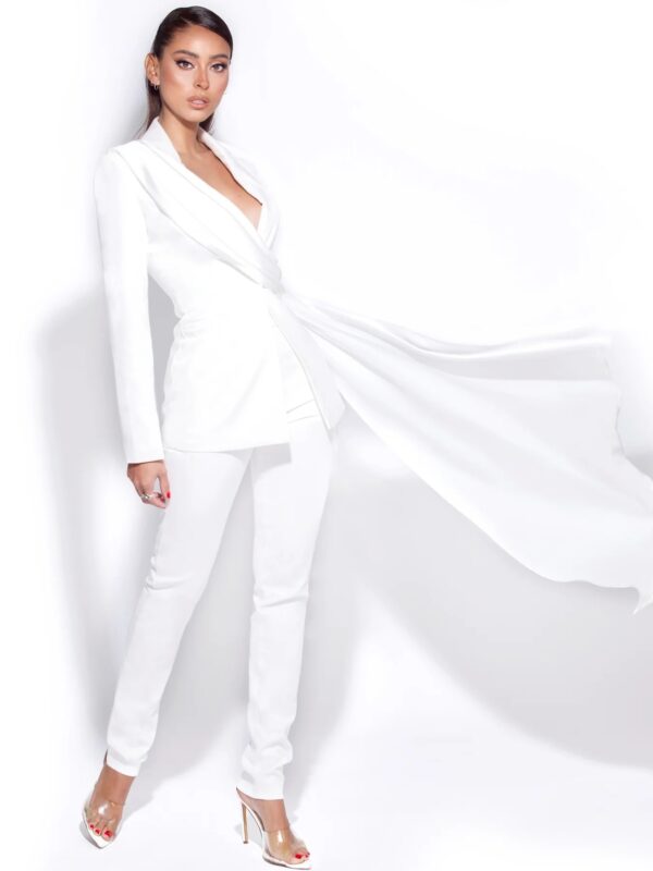 Timo Blazer Suit Jacket Set White 1