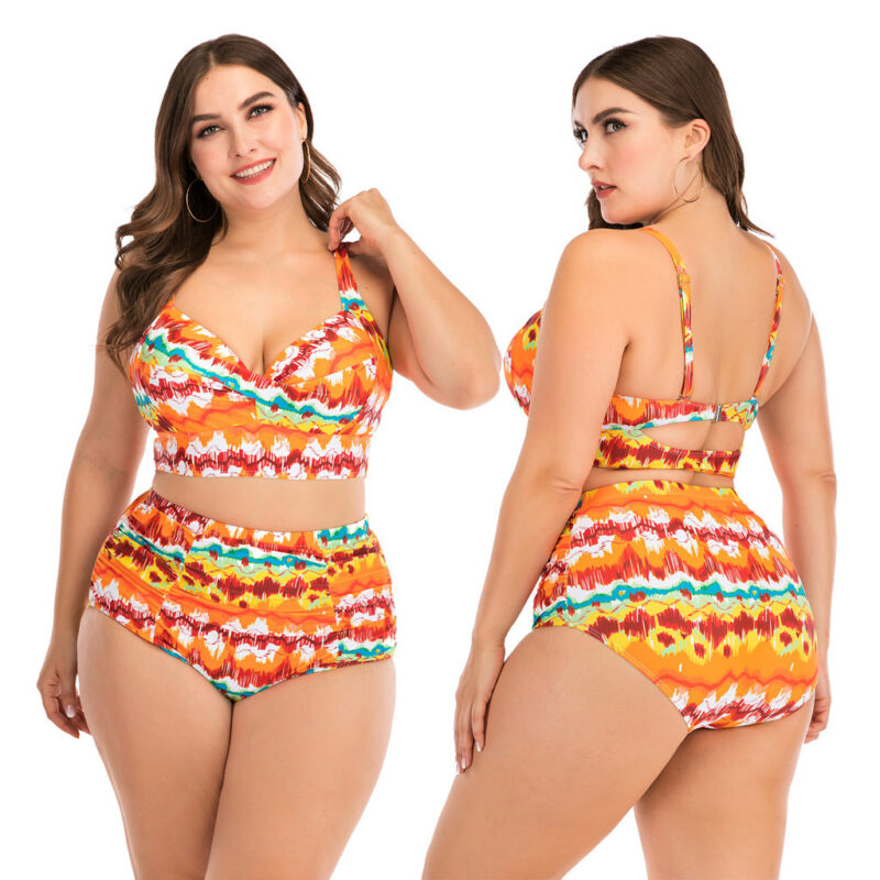 Sola Plus Size Vibrant Print Bikini Swimsuit Set