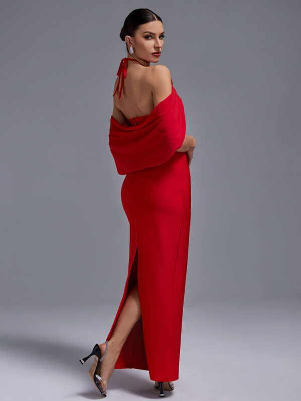 Ball Strap-Flower Backless Maxi Dress 1