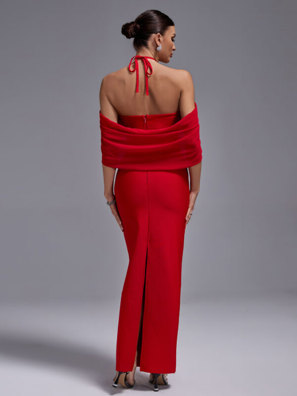 Ball Strap-Flower Backless Maxi Dress 4