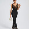 Black Lace V-Neck Maxi Dress 6