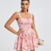 Chic Floral Bustier Mini Dress 4