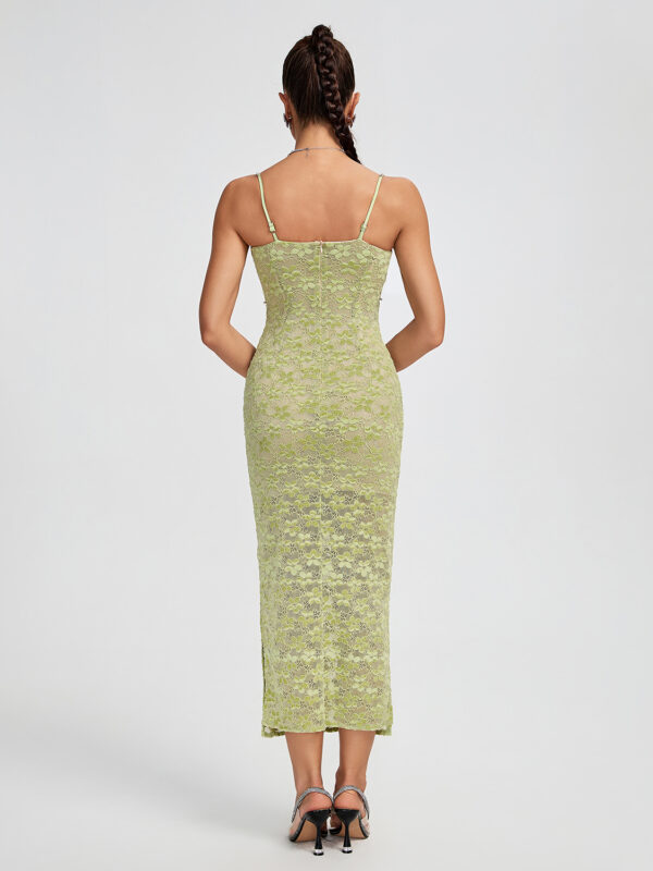 Crystal Bustier Lace Midi Dress 3