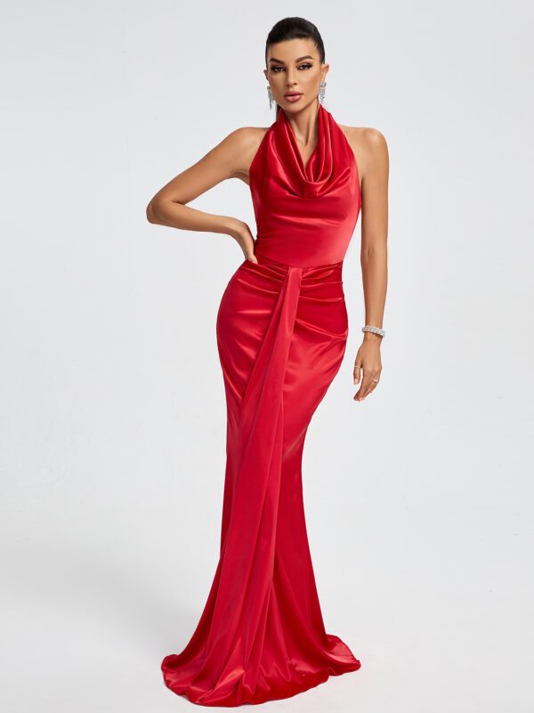 Halter Sleeveless Elegant Maxi Dress 1