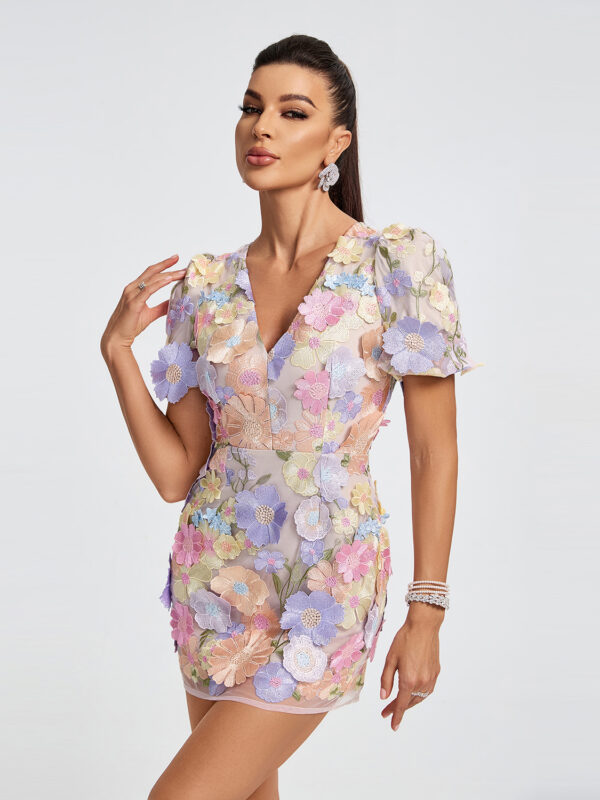 Mara Lace 3D Floral Mini Dress 5