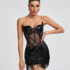 Mesh Sequins Corset Mini Dress 6 Mesh Sequins Corset Mini Dress 3