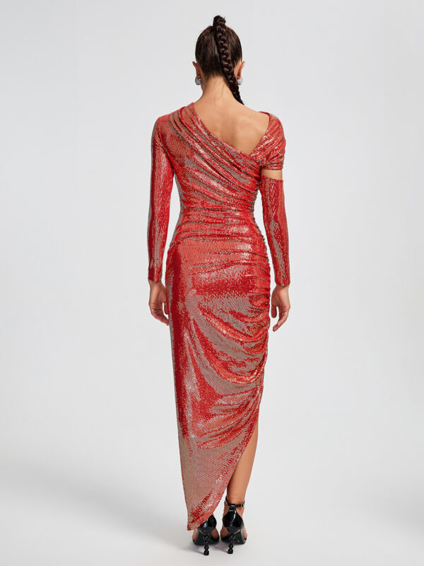 Mirrored Long Sleeve Ruched Maxi Dress 5