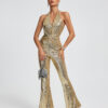 Nelly Gold Sequins Halter Jumpsuit 4