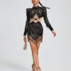 Sparkly Mesh Sequins Beading Mini Dress 8 Sparkly Mesh Sequins Beading Mini Dress 5