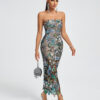 Strapless Floral Sequins Maxi Dress 5 Strapless Floral Sequins Maxi Dress 6