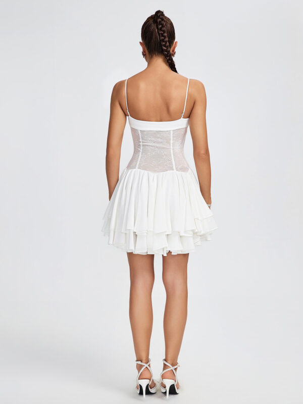 White Flower Detail Corset Mini Dress 1