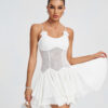 White Flower Detail Corset Mini Dress 4 White Flower Detail Corset Mini Dress 3